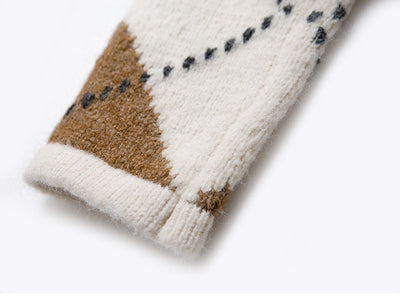 Cardigan Corto de Alpaca con Contraste Geométrico para Mujer - Image 16