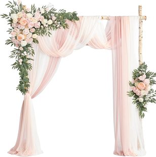 Arco de Bodas con Decoraciones Florales Colgantes - Image 20