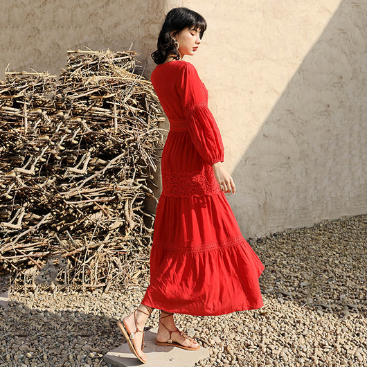 Vestido Retro de Verano con Escote V y Cintura Marcada para Mujer - Image 12