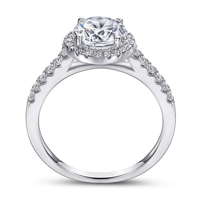 Anillo de Plata S925 Baño de Oro Blanco 18K Propuesta Matrimonial Elegante - Image 3