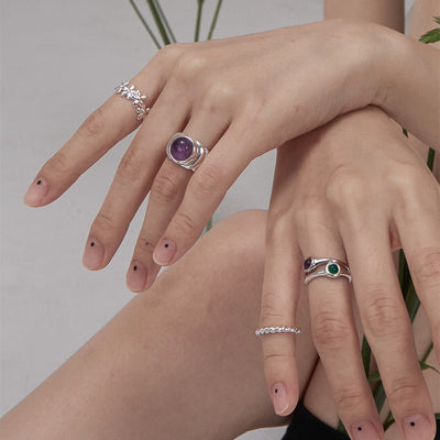 Anillo de Amatista Natural Elegante para Mujer - Image 11