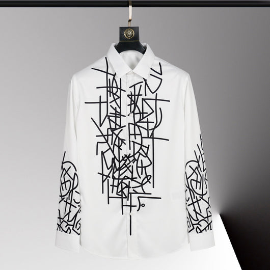 Camisa Estampada Ajustada para Hombre - Diseño Moderno