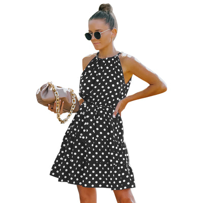 Vestido Elegante de Chifón con Lunares para Mujer - Image 4
