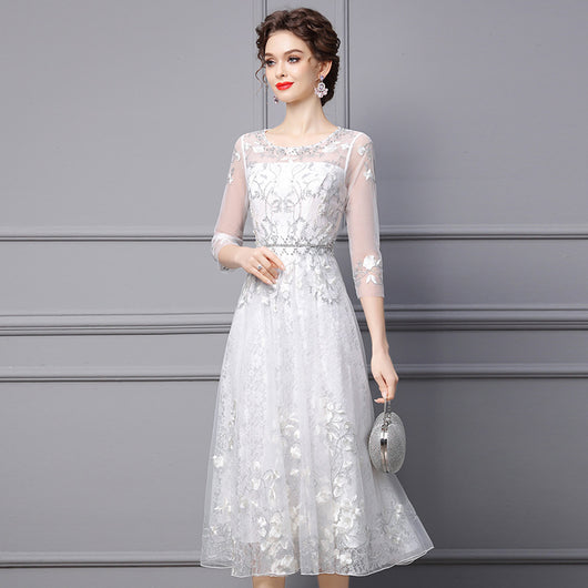 Vestido Largo Bordado con Cuentas para Mujer - Image 10