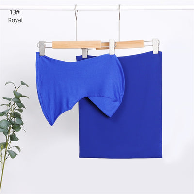 Pañuelo Modal Transpirable de Color Sólido con Gorro Integrado en Chiffon Perla - Image 15