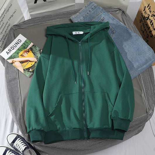 Abrigo Sudadera con Capucha y Manga Larga en Colores Lisos - Image 22