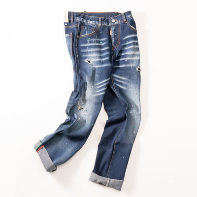 Jeans para Hombre con Efecto Spray Paint y Lavado Tinta Artística - Image 12