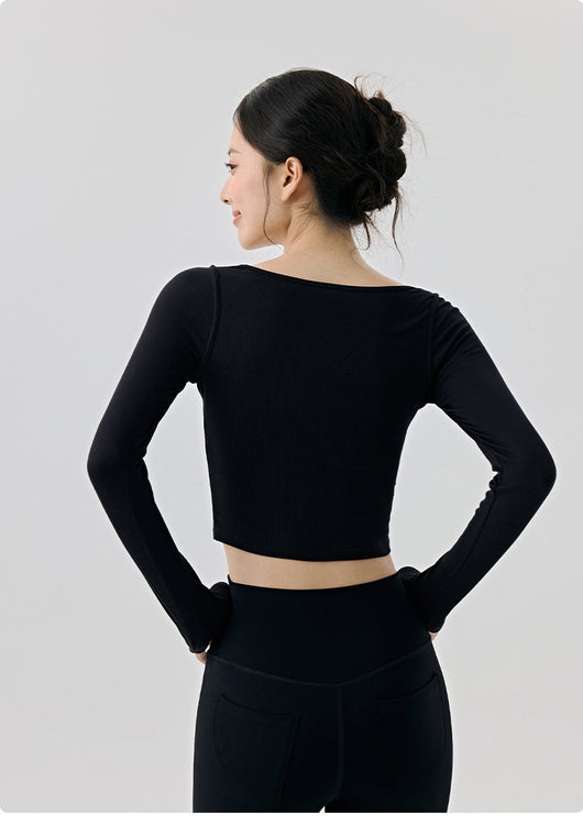 Top de Yoga Ajustado de Manga Larga - Diseño Reductivo para Fitness y Running - Image 17