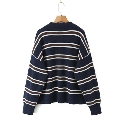Suéter de Rayas Bicolor Casual para Mujer - Image 12