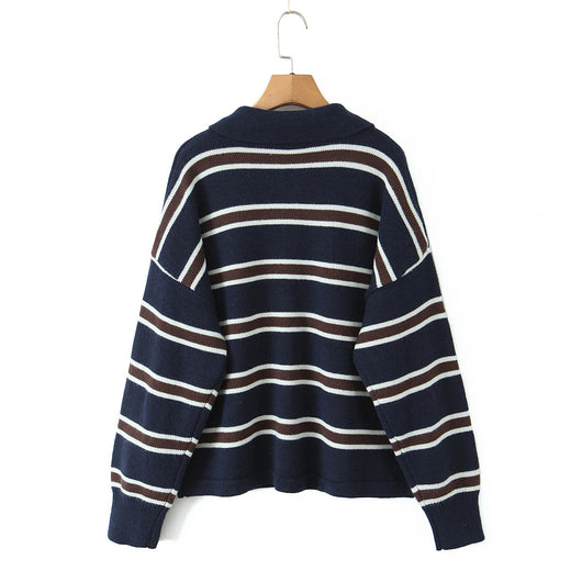 Suéter de Rayas Bicolor Casual para Mujer - Image 12