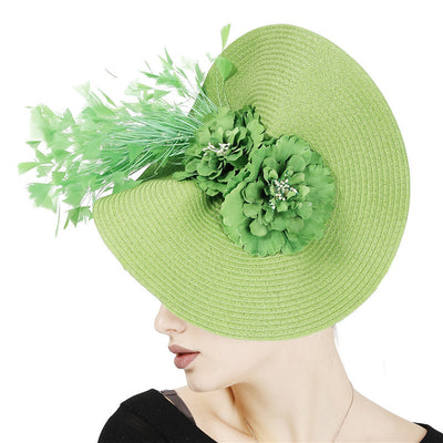 Sombrero de Carreras Estilo Celebridad con Tejido de Pasto Sintético - Image 5