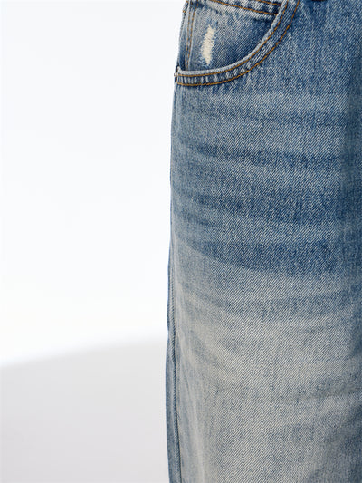 Jeans Vintage Rotos de Cintura Alta para Mujer - Azul Clásico - Image 23
