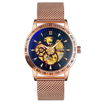 Reloj Automático Mecánico Hombre Lujo con Fondo Esqueleto Engranajes - Image 8