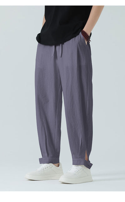 Pantalones Minimalistas para Hombre Primavera-Verano con Botones de Nudo - Image 15