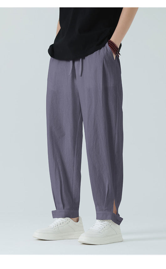 Pantalones Minimalistas para Hombre Primavera-Verano con Botones de Nudo - Image 15