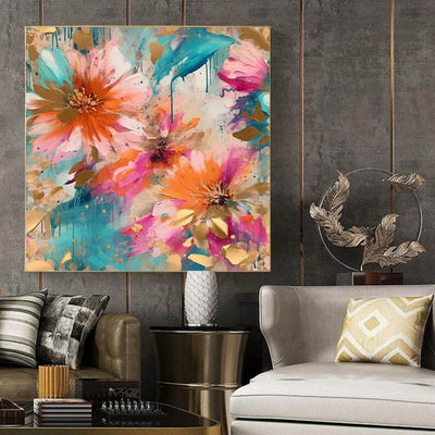 Cuadro Abstracto Peonía Moderno - Lienzo Óleo Decorativo para Sala y Dormitorio - Image 5