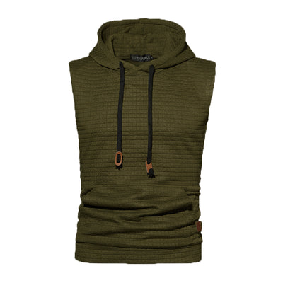 Sudadera sin Mangas Jacquard Tejida de Color Sólido para Hombre - Image 17