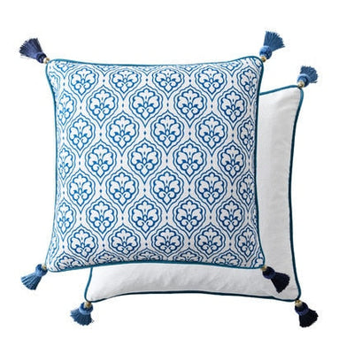 Funda de Cojín para Sofá Estilo Chino Moderno Porcelana Azul y Blanco - Image 6