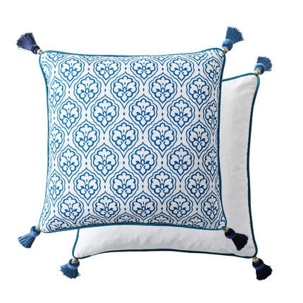 Funda de Cojín para Sofá Estilo Chino Moderno Porcelana Azul y Blanco - Image 6