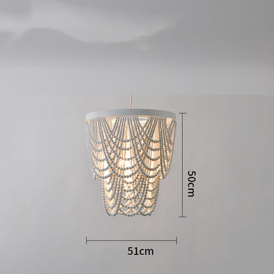 Lámpara de Techo Bohemia con Cuentas de Madera - Image 7