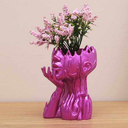 Maceta Decorativa Cabeza de Diosa en Resina - Diseño Medusa para Jardín