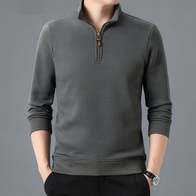 Playera de Cuello Alto con Cierre Medio para Otoño e Invierno - Manga Larga para Hombre - Image 3