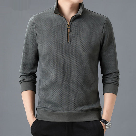 Playera de Cuello Alto con Cierre Medio para Otoño e Invierno - Manga Larga para Hombre - Image 3