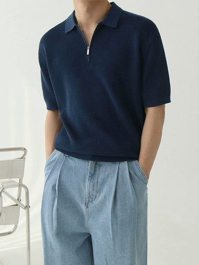 Polo Manga Corta con Cierre Half Zip para Hombre - Image 11