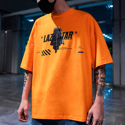 Playera Hip-hop Suelta de Cinco Puntos para Parejas - Manga Corta Ins - Image 7