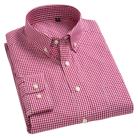 Camisa Casual de Algodón a Cuadros para Hombre - Manga Larga Transpirable Otoño - Image 4