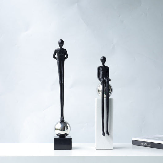 Adornos Metálicos Minimalistas Abstractos para Sala de Estar