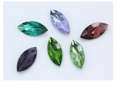 Diamante Suelto de Cristal Facetado Ojo de Caballo con Base Plateada - Image 35