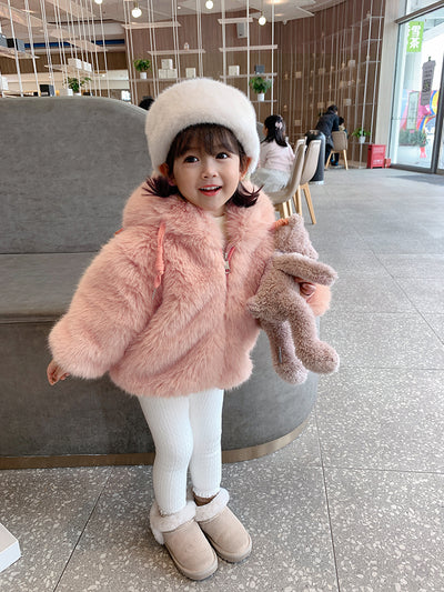 Chaqueta Acolchada con Capucha y Pelaje Sintético para Niñas - Image 11