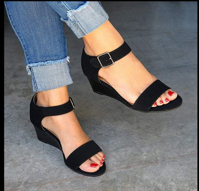 Sandalias Cuña Mujer Talla Grande con Correa Hebilla - Image 7