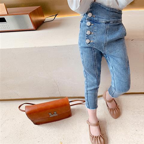 Pantalón Vaquero Talle Alto Coreano Elástico Estilo Occidental para Mujer