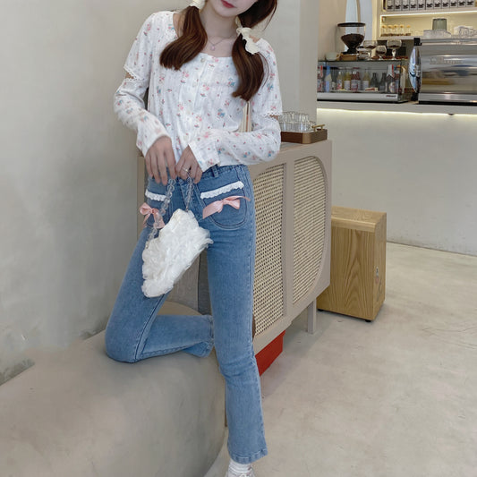 Pantalones Vaqueros Slim Cintura Alta Mujer - Diseño Cigarrillo Elástico