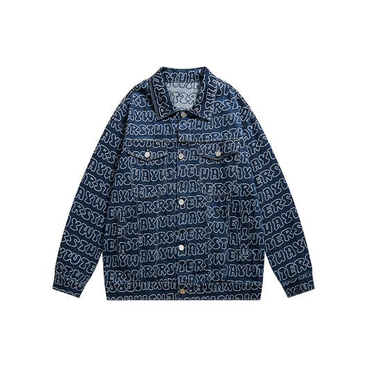 Chaqueta Denim Estampada All Over Unisex Boyfriend Fit - Image 7