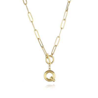 Collar de Letra Chapado en Oro Real Estilo Hip Hop - Image 5