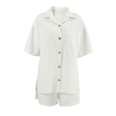 Conjunto Playero con Diseño Waffle - Camisa y Shorts - Image 5
