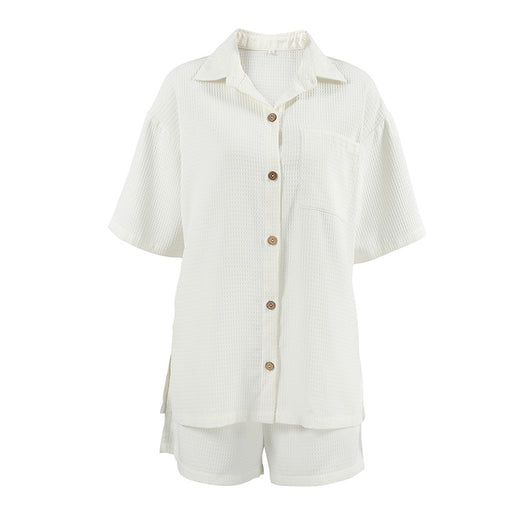 Conjunto Playero con Diseño Waffle - Camisa y Shorts - Image 5