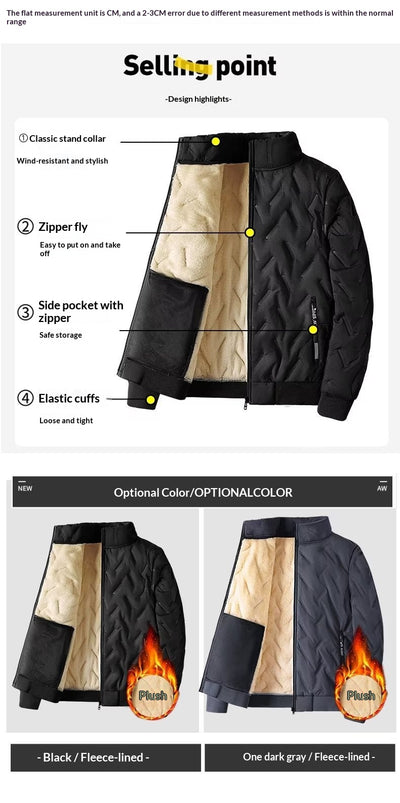 Abrigo de Invierno para Papá con Forro Polar y Relleno de Algodón - Image 18