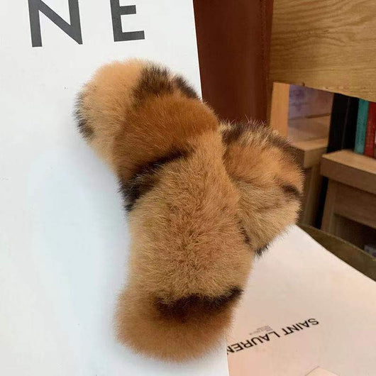 Pasador Grande de Pelo de Conejo Rex Auténtico para Atrás de la Cabeza - Image 9