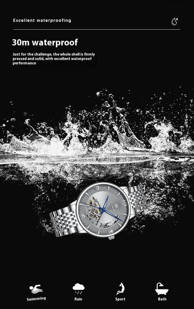 Reloj Automático de Acero Inoxidable Resistente al Agua con Esfera Luminosa - Image 18