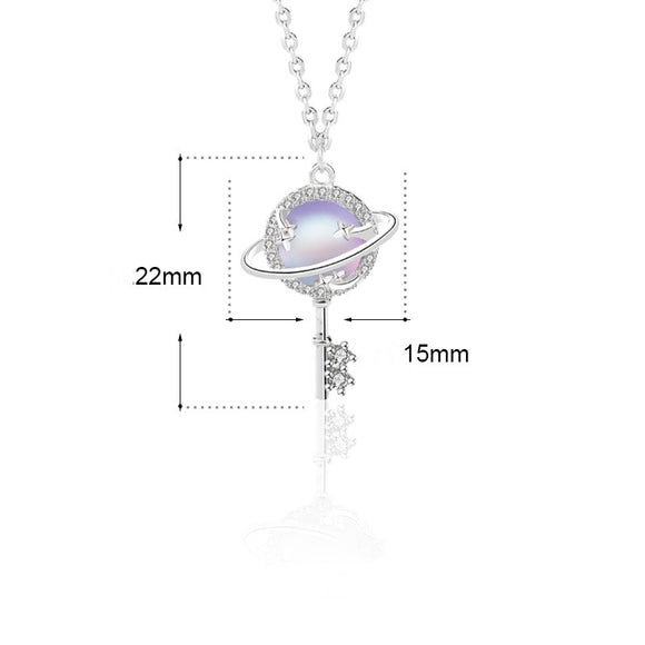 Collar Colgante Planeta Aurora en Plata Esterlina