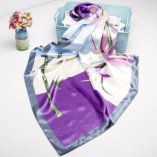 Pañuelo de Seda 90cm Estampado Anacardo - Image 18