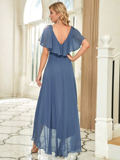 Falda Midi Tipo Sling Cintura Alta Azul con Abertura Elegante - Image 8