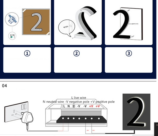 Placa de Números Luminosos en Acero Inoxidable para Puerta - Image 17