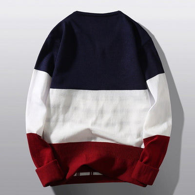 Suéter V-Neck con Bloques de Color - Estilo Europeo Moderno - Image 7