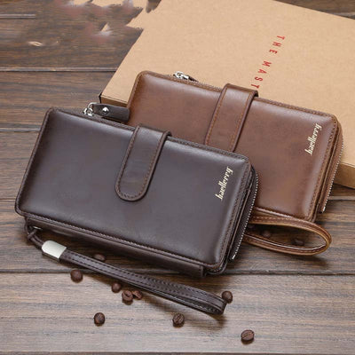 Billetera Retro Multifuncional con Cierre Largo - Clutch Europeo Moderno