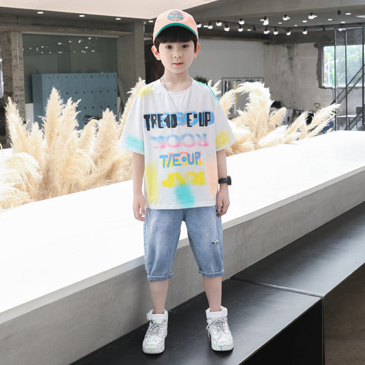 Conjunto Infantil Estilo Coreano Occidental - Ropa Holgada y Moderna para Niños Grandes - Image 7